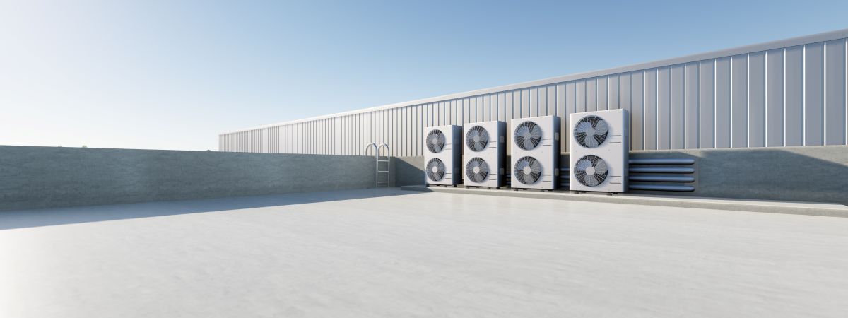 commercial roof with air conditioner systems, Shoreview